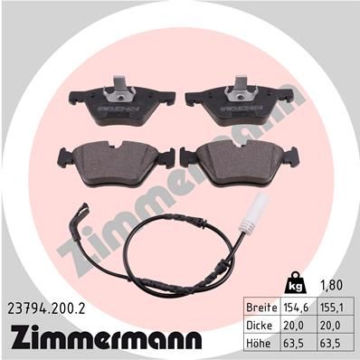 Brake Pad Set, disc brake ZIMMERMANN 23794.200.2