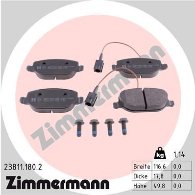 ZIMMERMANN 23811.180.2 Brake Pad Set, disc brake