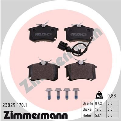 ZIMMERMANN 23829.170.1 Brake Pad Set, disc brake