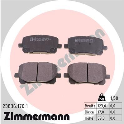 ZIMMERMANN 23836.170.1 Brake Pad Set, disc brake