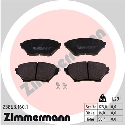 ZIMMERMANN 23863.160.1 Brake Pad Set, disc brake