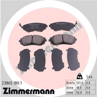 ZIMMERMANN 23865.180.1 Brake Pad Set, disc brake