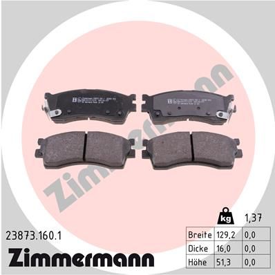Brake Pad Set, disc brake ZIMMERMANN 23873.160.1
