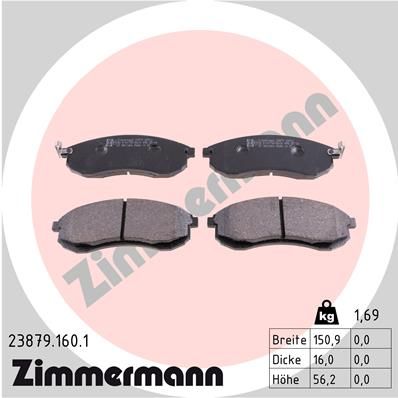 ZIMMERMANN 23879.160.1 Brake Pad Set, disc brake