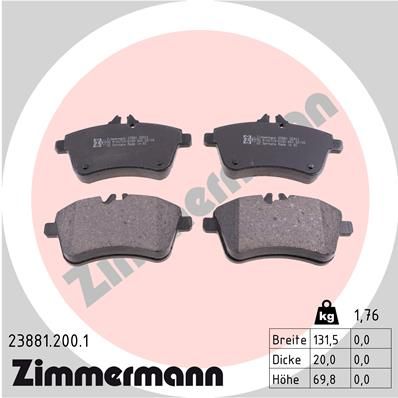 ZIMMERMANN 23881.200.1 Brake Pad Set, disc brake