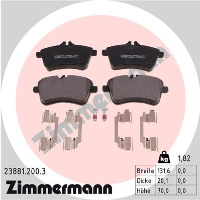 ZIMMERMANN 23881.200.3 Brake Pad Set, disc brake