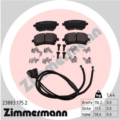 Brake Pad Set, disc brake ZIMMERMANN 23883.175.2