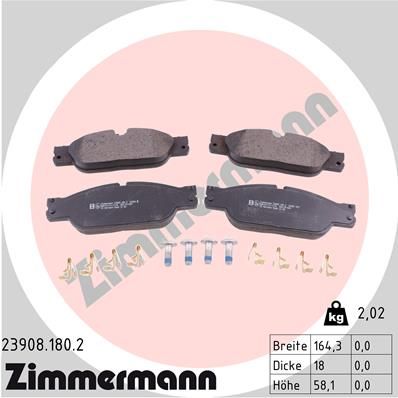 ZIMMERMANN 23908.180.2 Brake Pad Set, disc brake