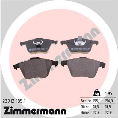 ZIMMERMANN 23912.185.1 Brake Pad Set, disc brake