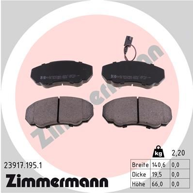 ZIMMERMANN 23917.195.1 Brake Pad Set, disc brake