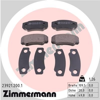 ZIMMERMANN 23921.200.1 Brake Pad Set, disc brake