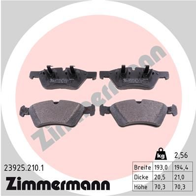 ZIMMERMANN 23925.210.1 Brake Pad Set, disc brake