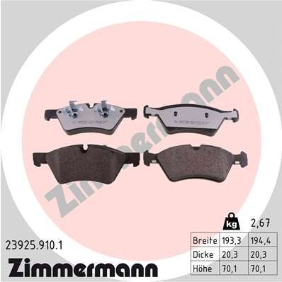ZIMMERMANN 23925.910.1 Brake Pad Set, disc brake