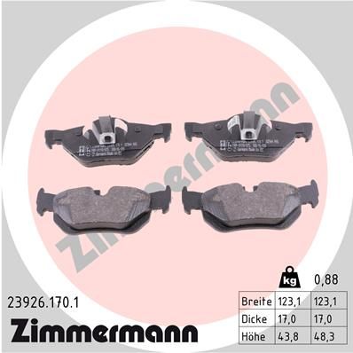 ZIMMERMANN 23926.170.1 Brake Pad Set, disc brake