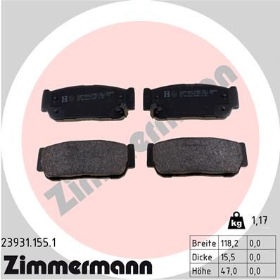 ZIMMERMANN 23931.155.1 Brake Pad Set, disc brake