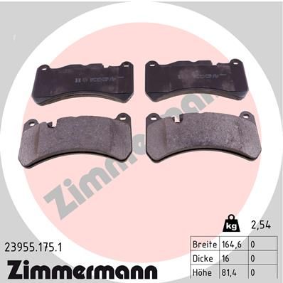 ZIMMERMANN 23955.175.1 Brake Pad Set, disc brake