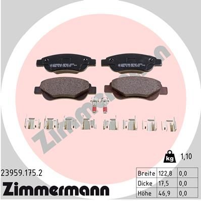 Brake Pad Set, disc brake ZIMMERMANN 23959.175.2