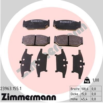 ZIMMERMANN 23963.155.1 Brake Pad Set, disc brake
