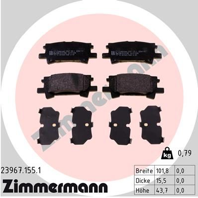 ZIMMERMANN 23967.155.1 Brake Pad Set, disc brake