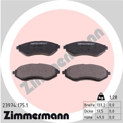 ZIMMERMANN 23974.175.1 Brake Pad Set, disc brake
