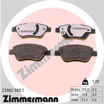 ZIMMERMANN 23982.980.1 Brake Pad Set, disc brake