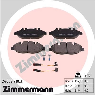 Brake Pad Set, disc brake ZIMMERMANN 24007.210.3