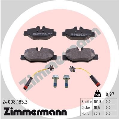 ZIMMERMANN 24008.185.3 Brake Pad Set, disc brake