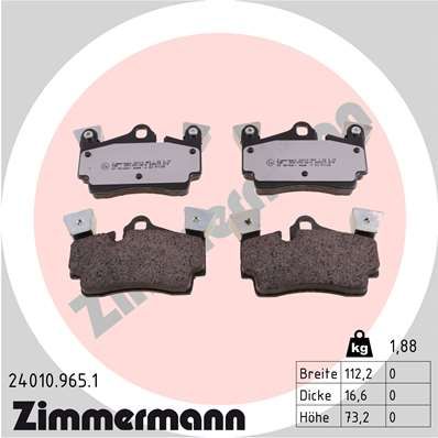 ZIMMERMANN 24010.965.1 Brake Pad Set, disc brake