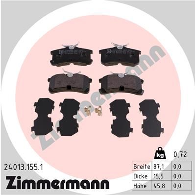 ZIMMERMANN 24013.155.1 Brake Pad Set, disc brake