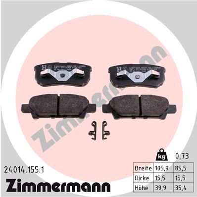 ZIMMERMANN 24014.155.1 Brake Pad Set, disc brake