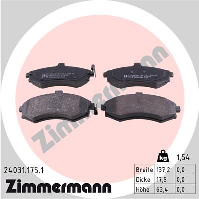 ZIMMERMANN 24031.175.1 Brake Pad Set, disc brake