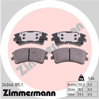 Brake Pad Set, disc brake ZIMMERMANN 24046.185.1