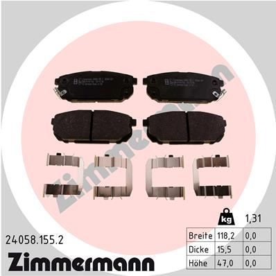 ZIMMERMANN 24058.155.2 Brake Pad Set, disc brake