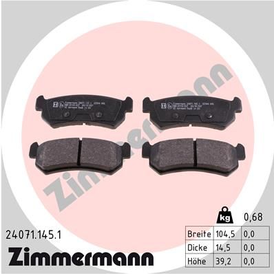 Brake Pad Set, disc brake ZIMMERMANN 24071.145.1