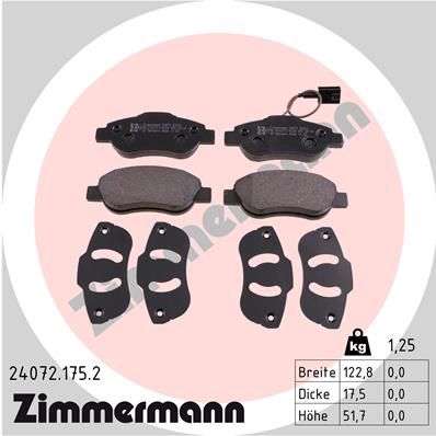 ZIMMERMANN 24072.175.2 Brake Pad Set, disc brake