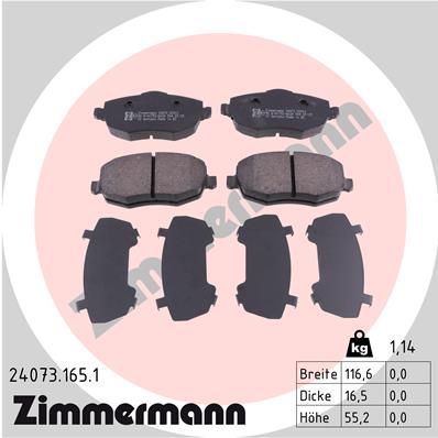 ZIMMERMANN 24073.165.1 Brake Pad Set, disc brake
