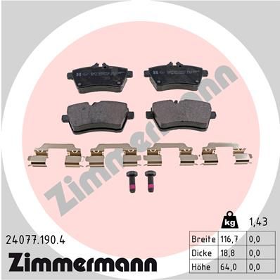 Brake Pad Set, disc brake ZIMMERMANN 24077.190.4