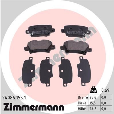 Brake Pad Set, disc brake ZIMMERMANN 24086.155.1