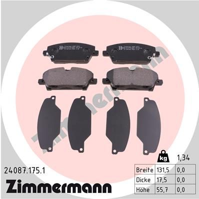 ZIMMERMANN 24087.175.1 Brake Pad Set, disc brake