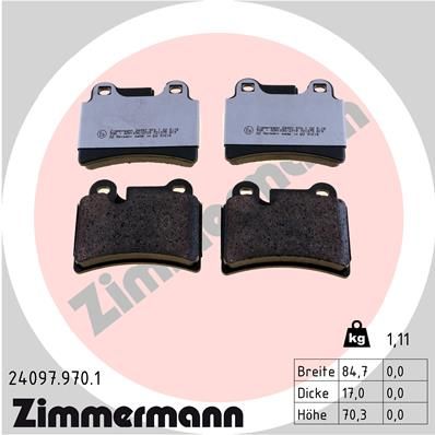 ZIMMERMANN 24097.970.1 Brake Pad Set, disc brake