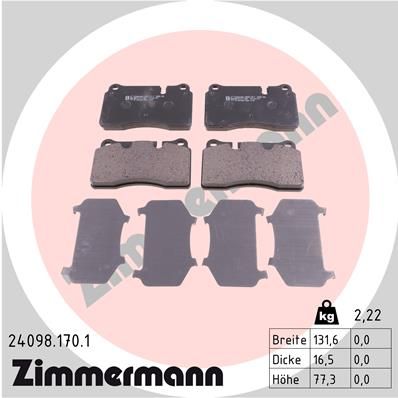 ZIMMERMANN 24098.170.1 Brake Pad Set, disc brake