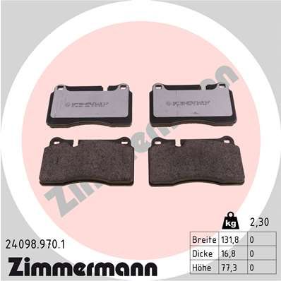 ZIMMERMANN 24098.970.1 Brake Pad Set, disc brake