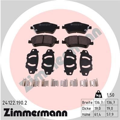 ZIMMERMANN 24122.190.2 Brake Pad Set, disc brake