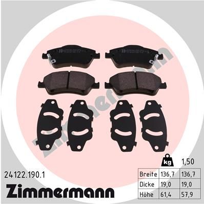 Brake Pad Set, disc brake ZIMMERMANN 24122.190.1