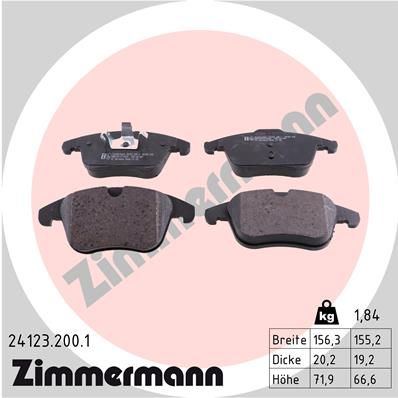 ZIMMERMANN 24123.200.1 Brake Pad Set, disc brake