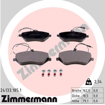 Brake Pad Set, disc brake ZIMMERMANN 24133.185.1