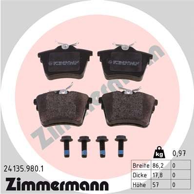 Brake Pad Set, disc brake ZIMMERMANN 24135.980.1
