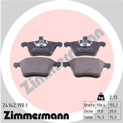 ZIMMERMANN 24142.190.1 Brake Pad Set, disc brake