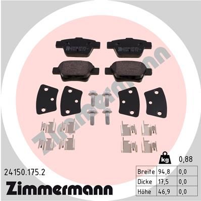 ZIMMERMANN 24150.175.2 Brake Pad Set, disc brake