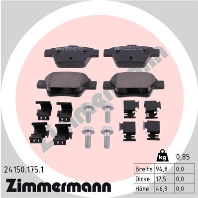 ZIMMERMANN 24150.175.1 Brake Pad Set, disc brake